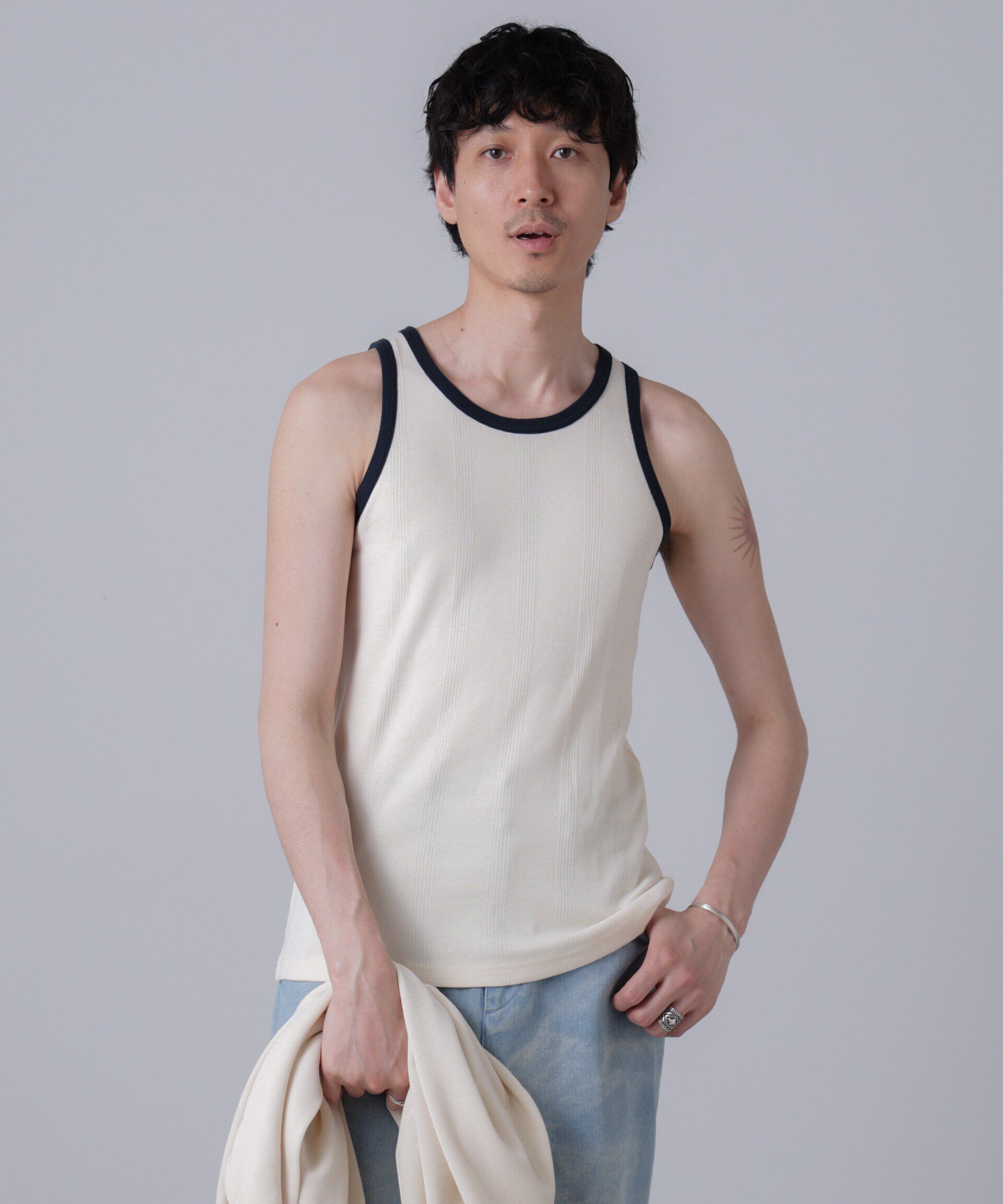 nano･universe「「NJ/CLUB」PARKSTOCK MILLER別注 パネルリブタンクトップ」|Tシャツ・カットソー|