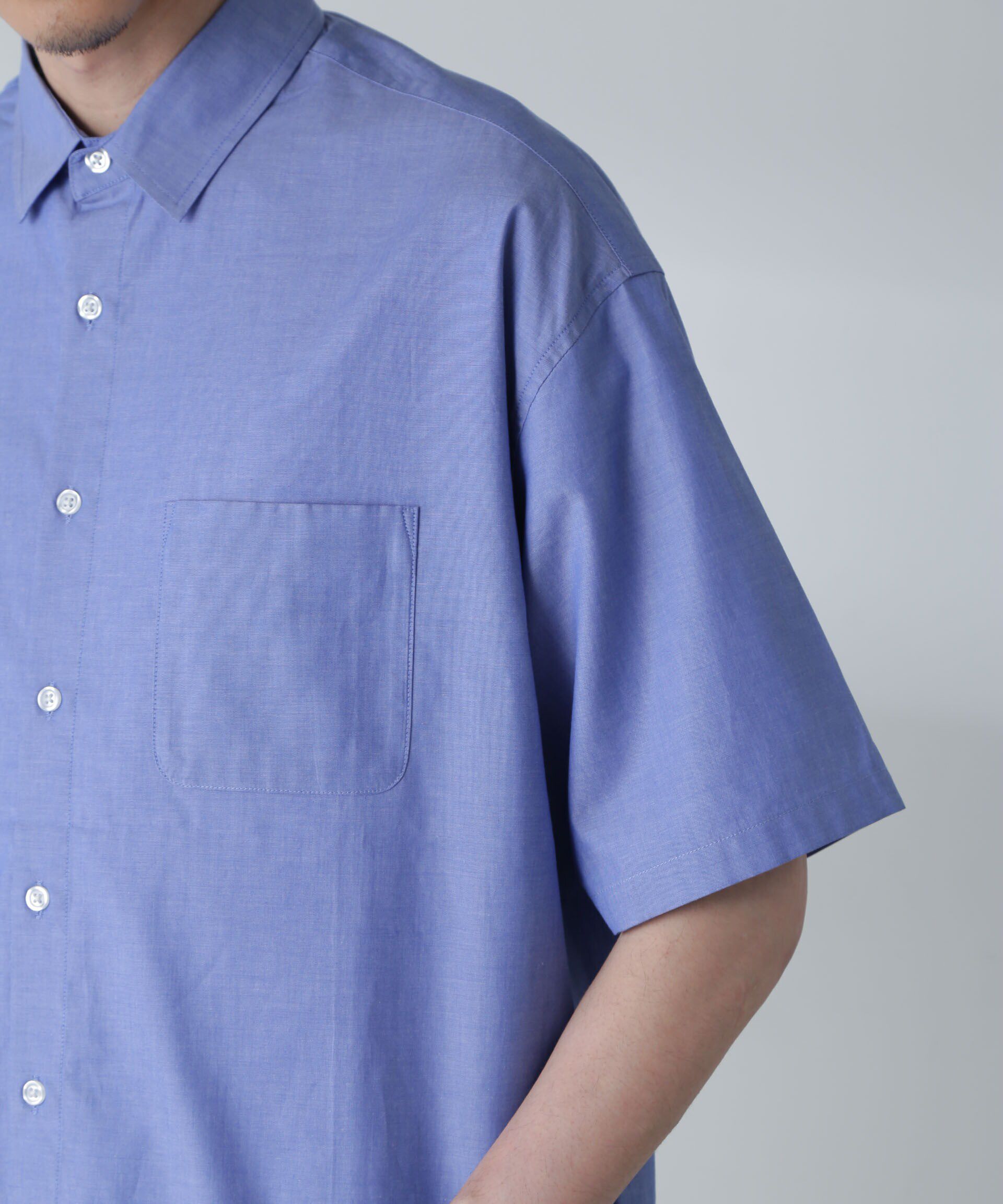 nano･universe「BIGシャンブレーシャツ 半袖」|シャツ・ブラウス|