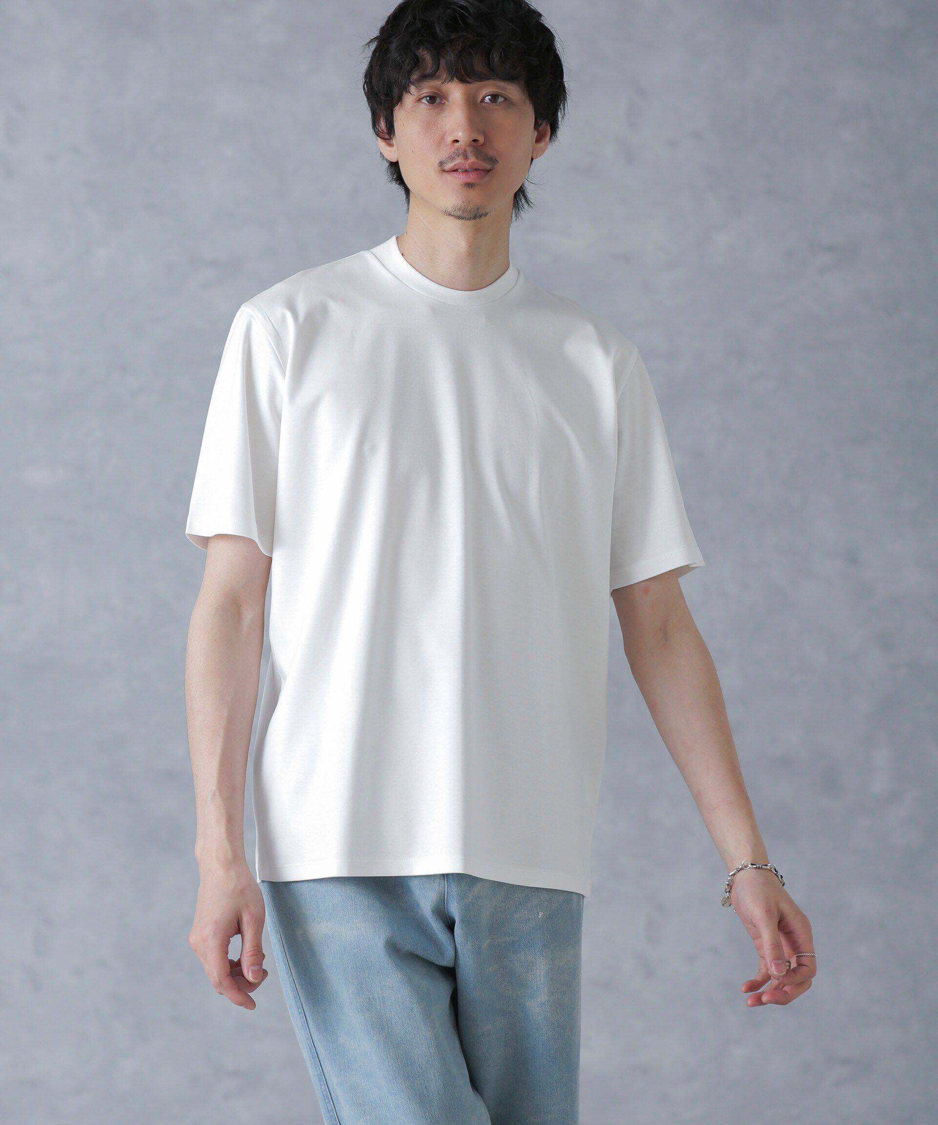 nano･universe「ジャケT(R)プレミアム クルーネック 半袖」|Tシャツ・カットソー|