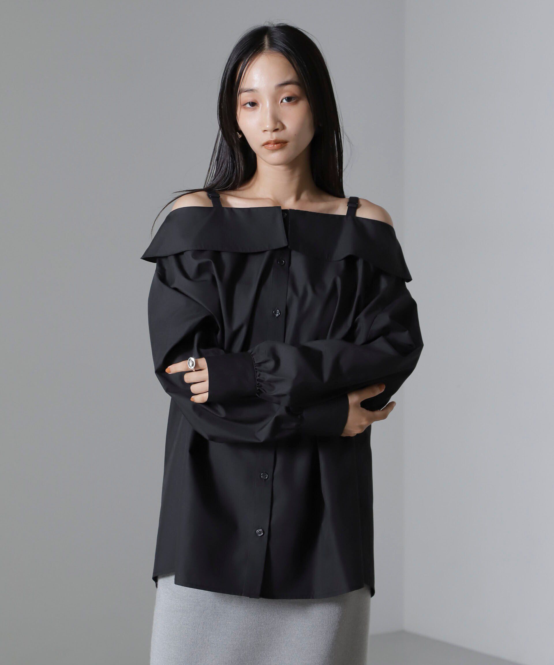 nano･universe「オフショルダーデザインシャツ」|シャツ・ブラウス|