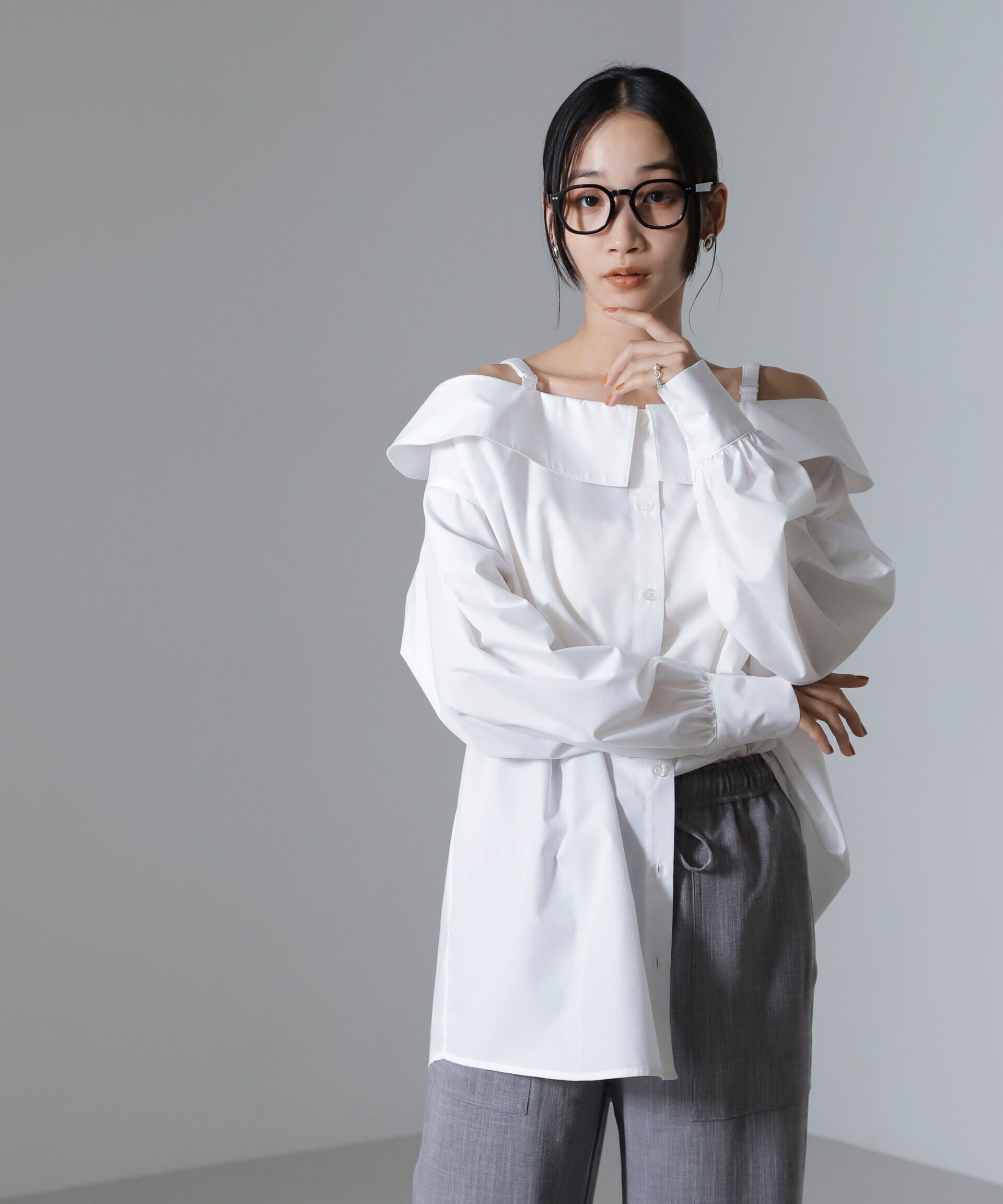 nano･universe「オフショルダーデザインシャツ」|シャツ・ブラウス|