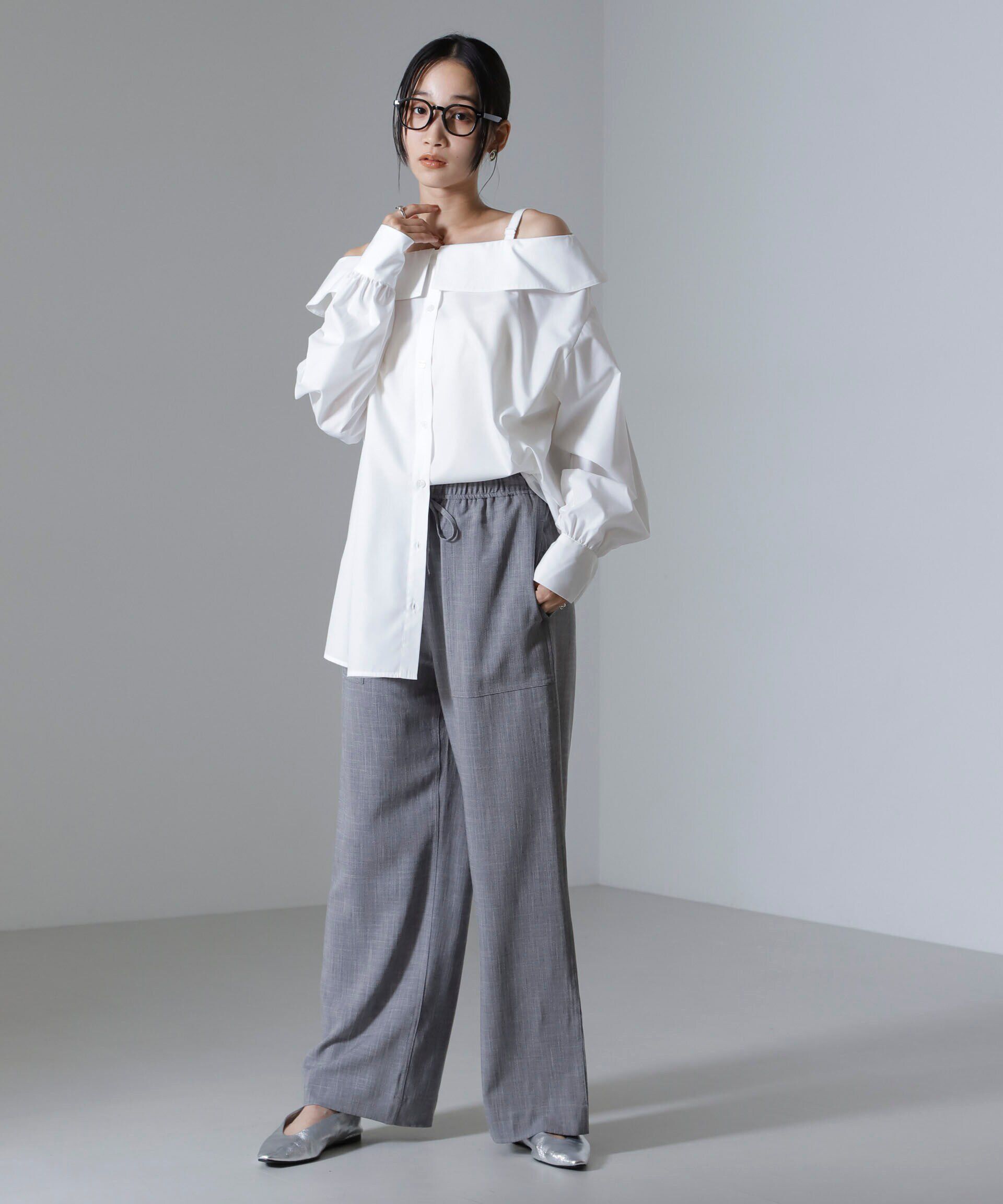 nano･universe「オフショルダーデザインシャツ」|シャツ・ブラウス|