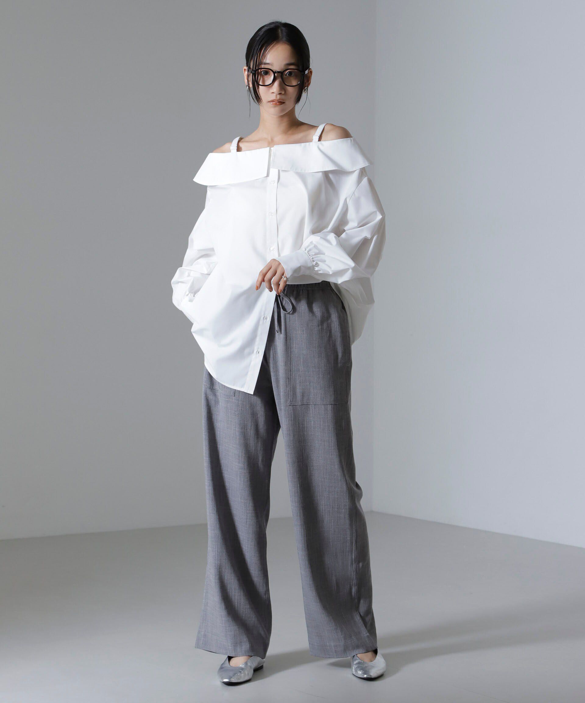 nano･universe「オフショルダーデザインシャツ」|シャツ・ブラウス|