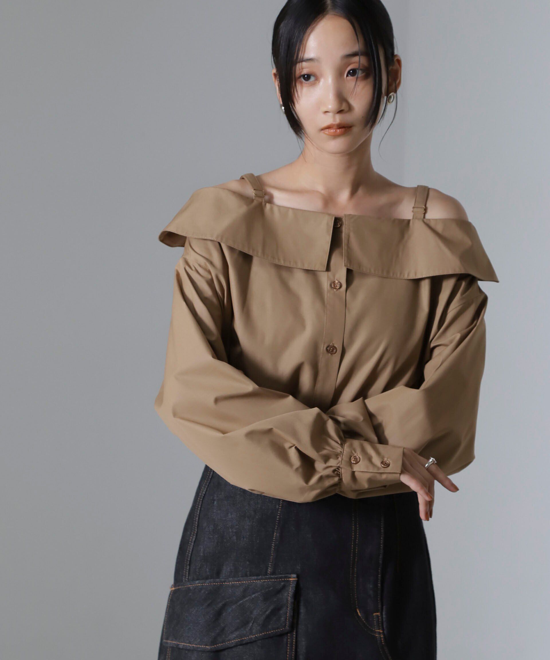 nano･universe「オフショルダーデザインシャツ」|シャツ・ブラウス|