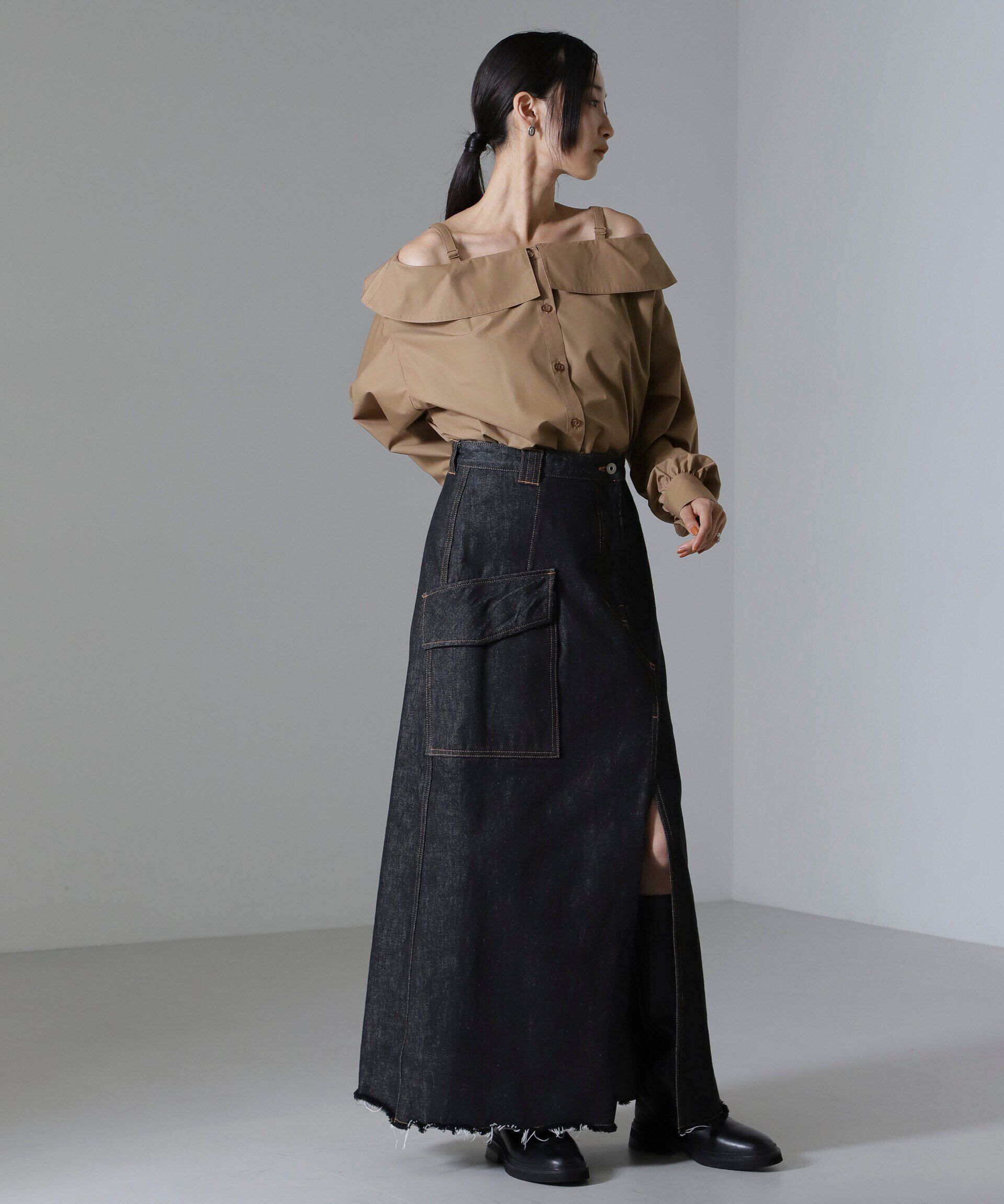 nano･universe「オフショルダーデザインシャツ」|シャツ・ブラウス|