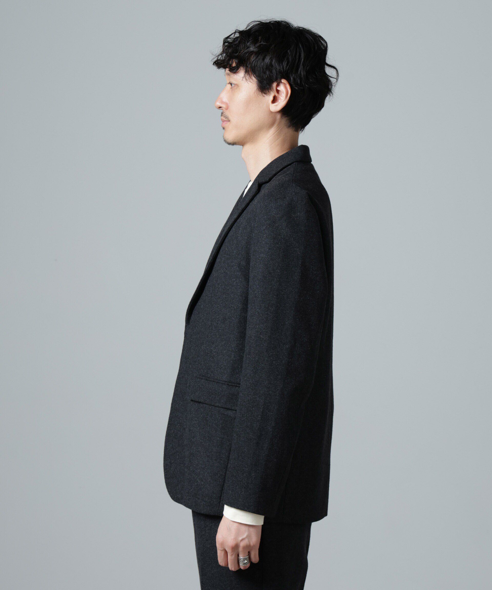 nano･universe「ヘリンボーンセミワイドジャケット(セットアップ可)」|テーラードジャケット|