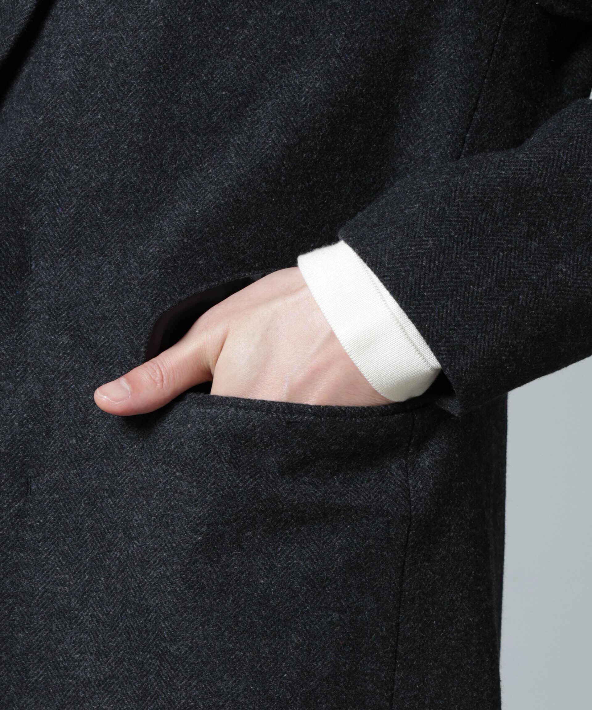 nano･universe「ヘリンボーンセミワイドジャケット(セットアップ可)」|テーラードジャケット|