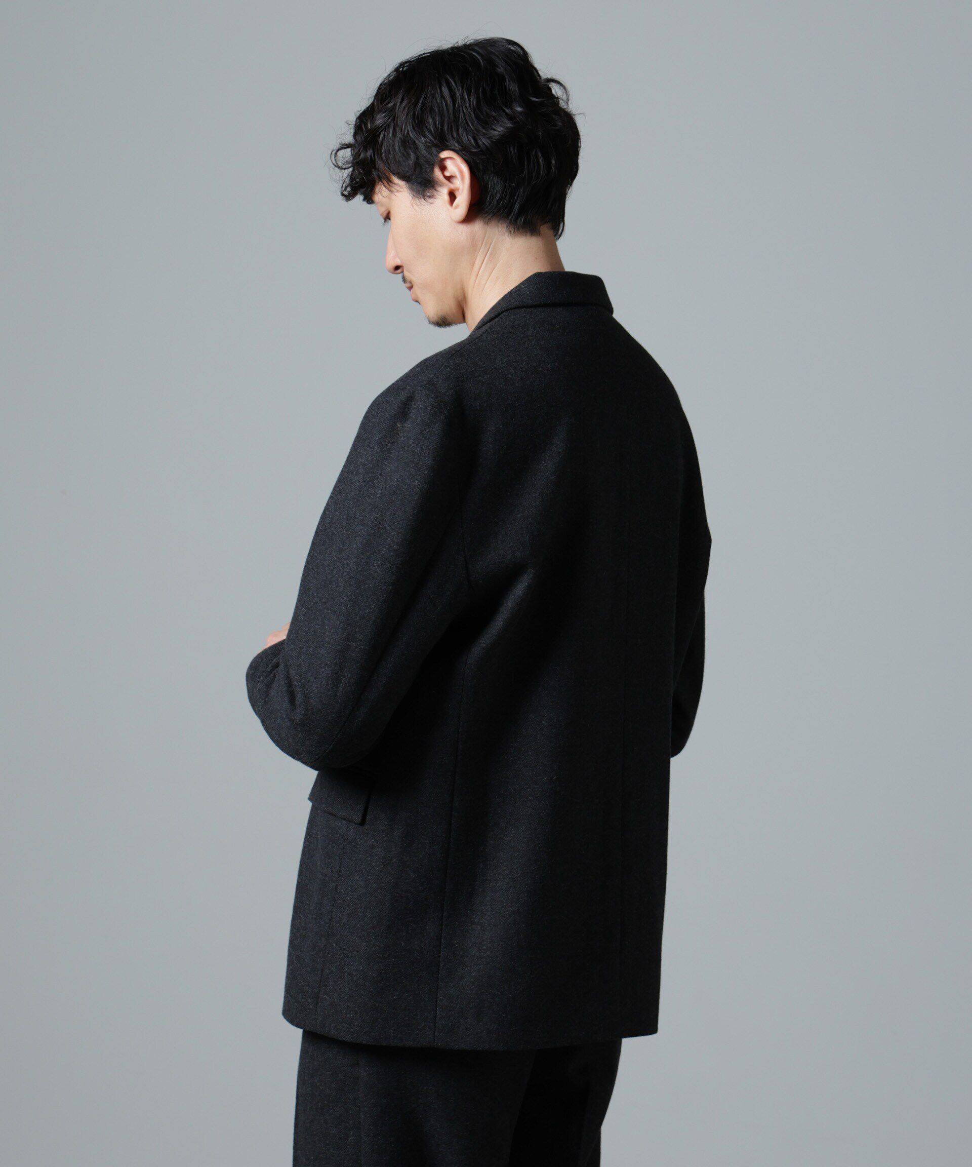 nano･universe「ヘリンボーンセミワイドジャケット(セットアップ可)」|テーラードジャケット|