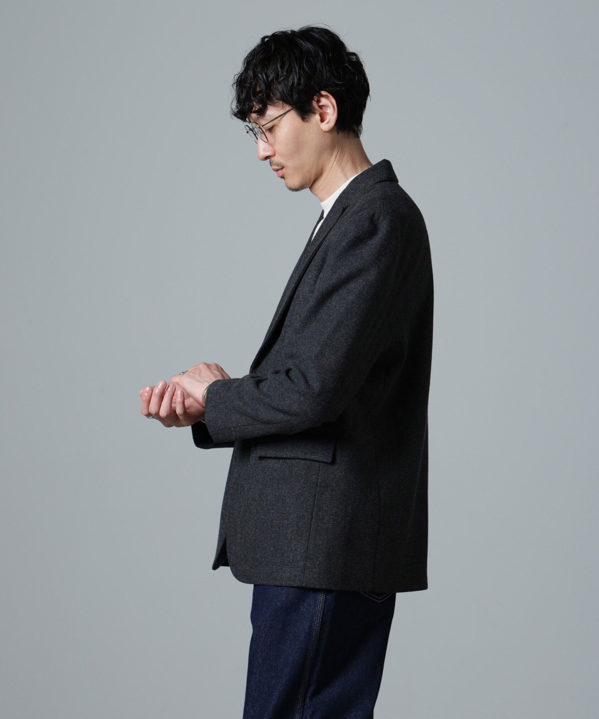 nano･universe「ヘリンボーンセミワイドジャケット(セットアップ可)」|テーラードジャケット|