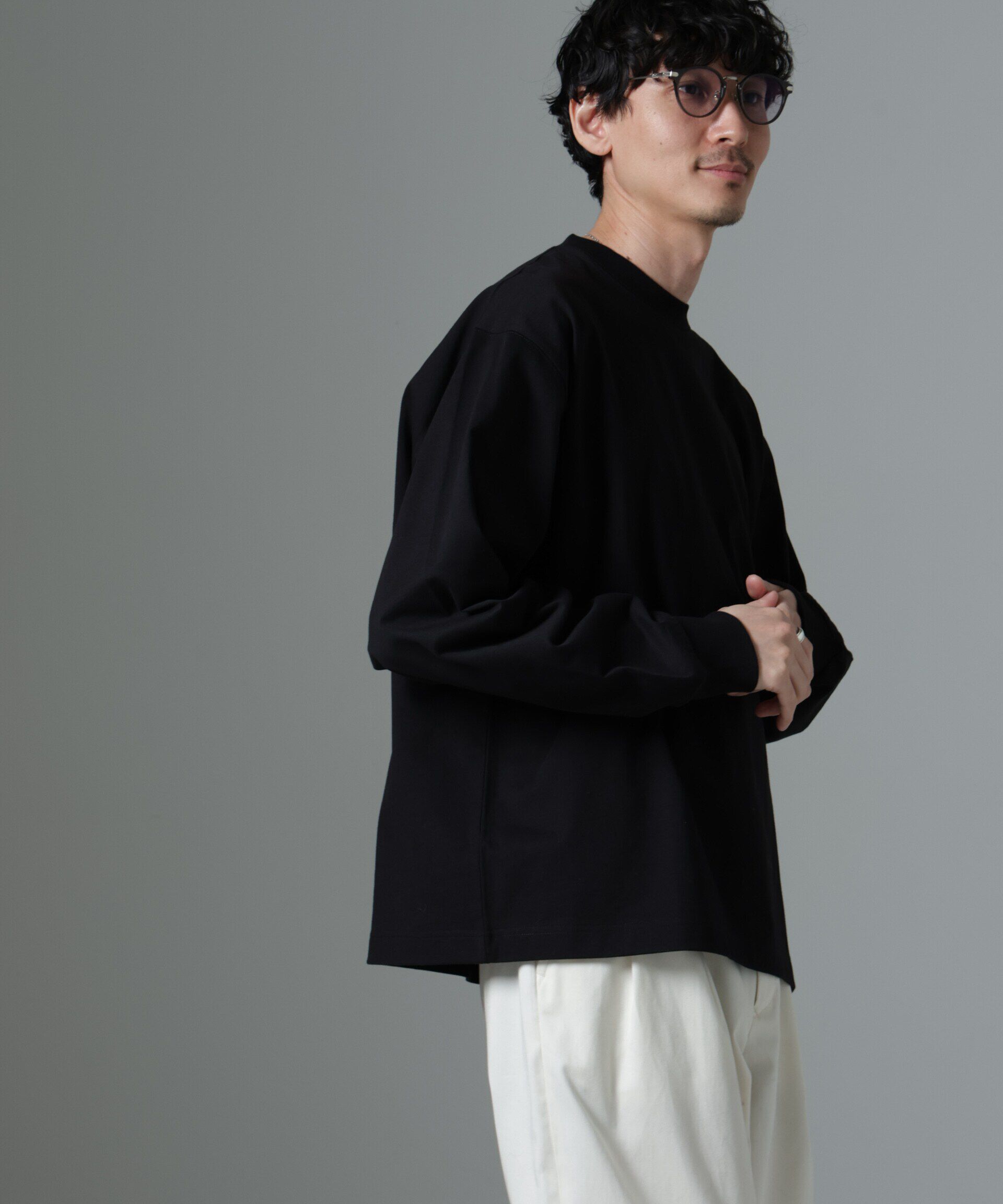 nano･universe「ビッグシルエットワンポイントTシャツ 長袖」|Tシャツ・カットソー|