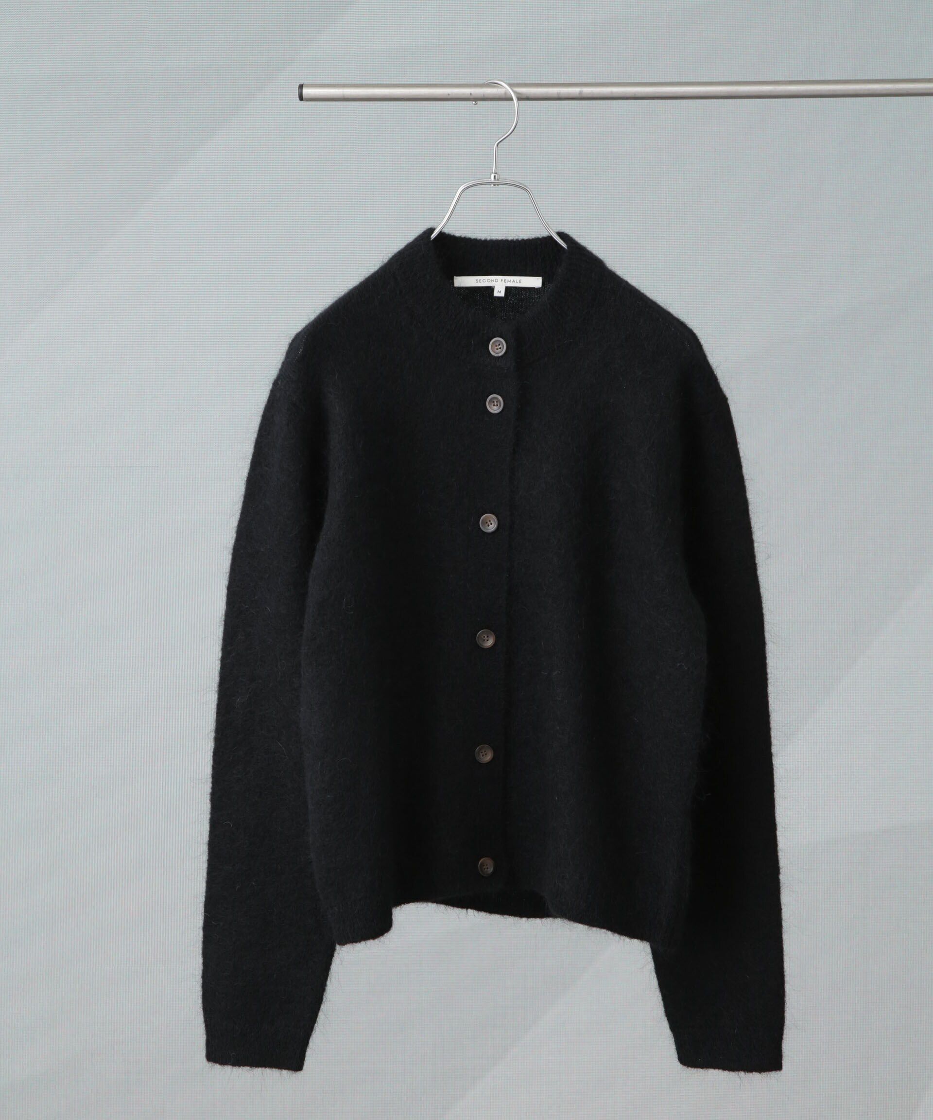 nano･universe「SECOND FEMALE/Brook Knit Plain Cardigan」|ニット・セーター|ブラック