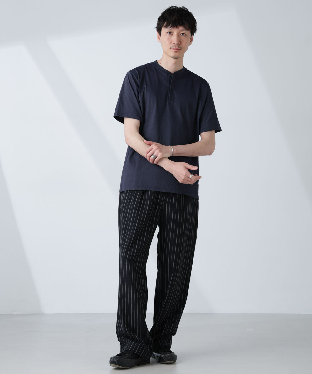 nano･universe「ソラーロライトストレッチヘンリーネックTシャツ（セットアップ可）」|Tシャツ・カットソー|