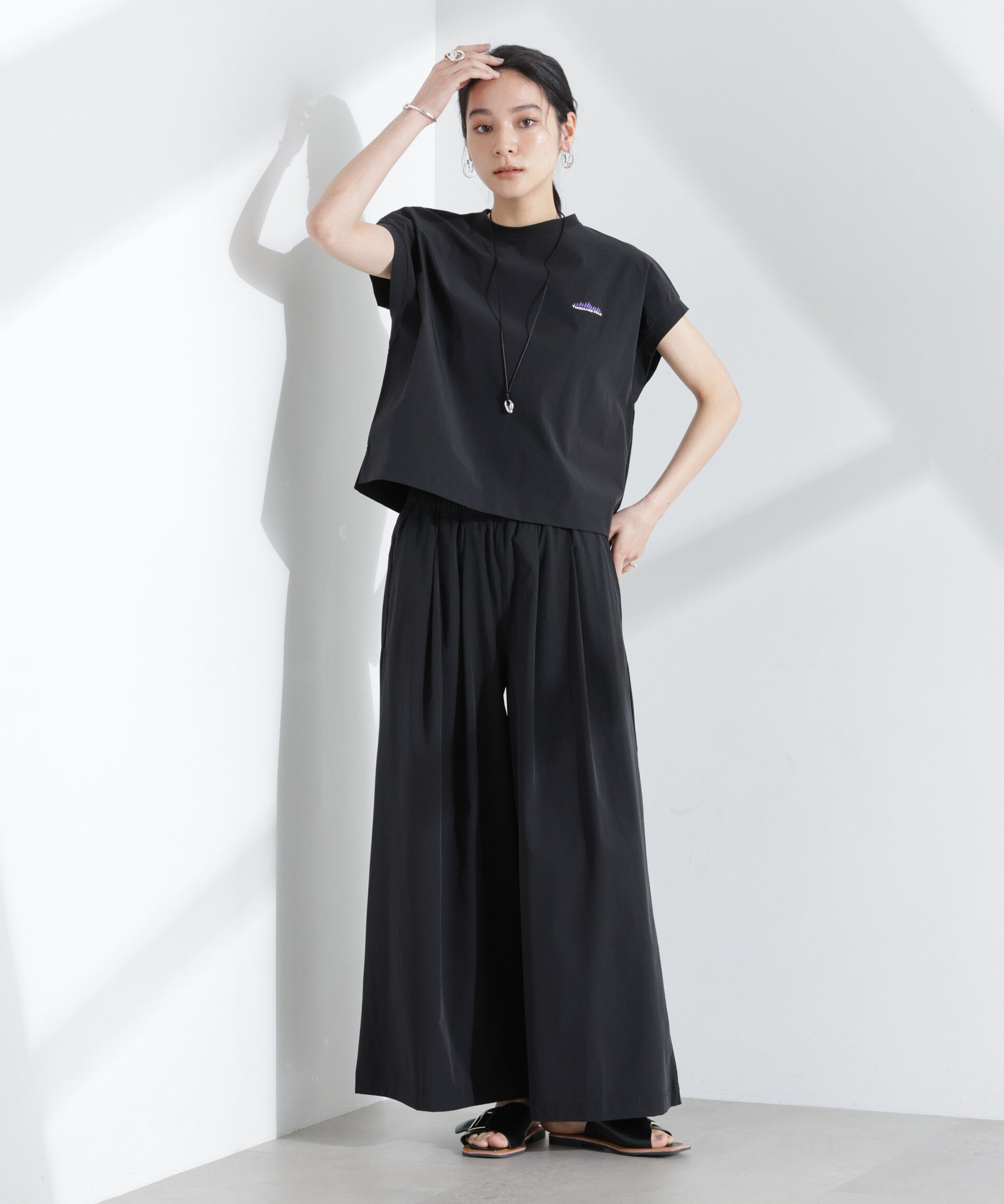 nano･universe「THOUSAND MILE/フレンチスリーブシャツ　ワイドパンツセット」|スーツ|