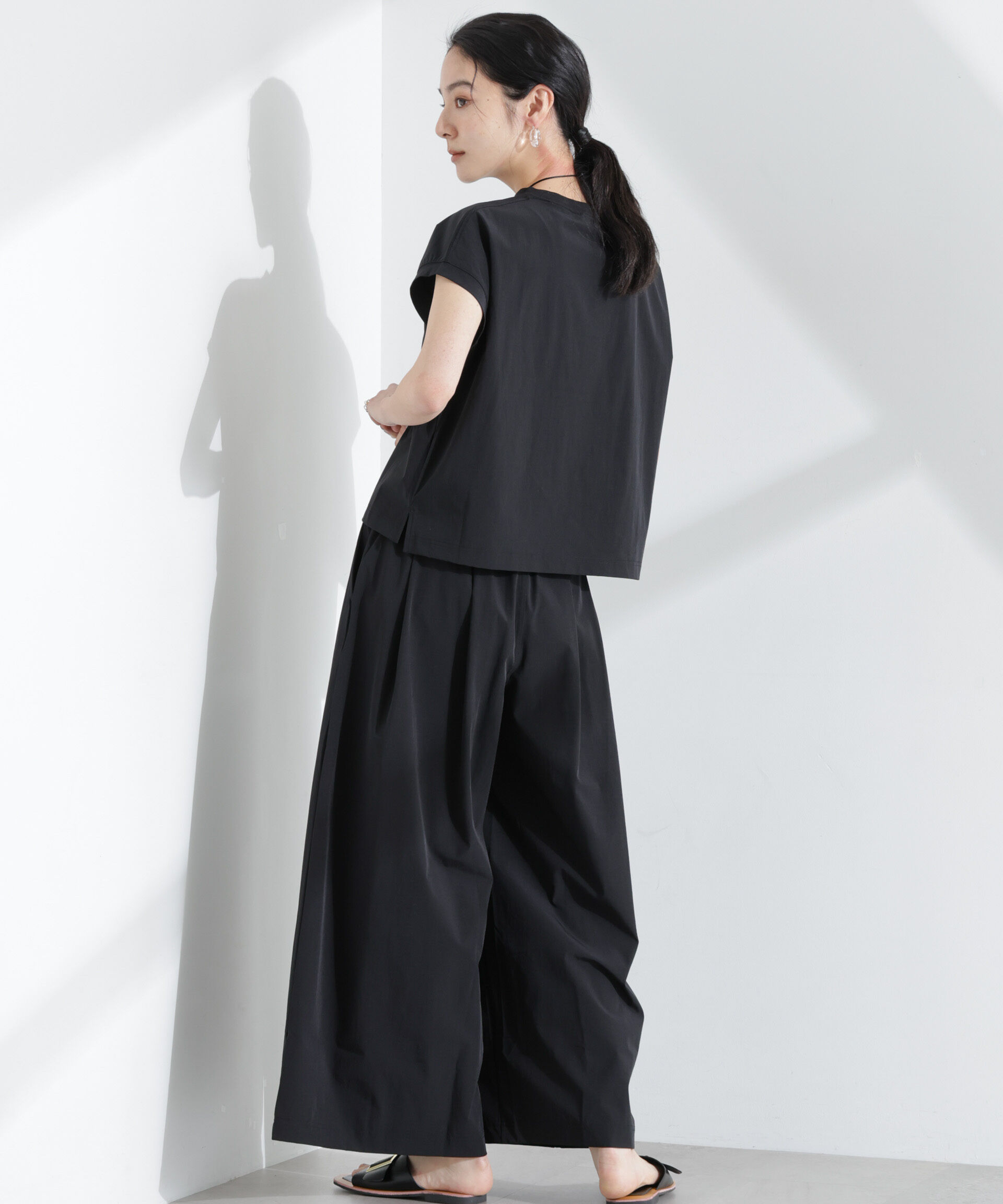 nano･universe「THOUSAND MILE/フレンチスリーブシャツ　ワイドパンツセット」|スーツ|