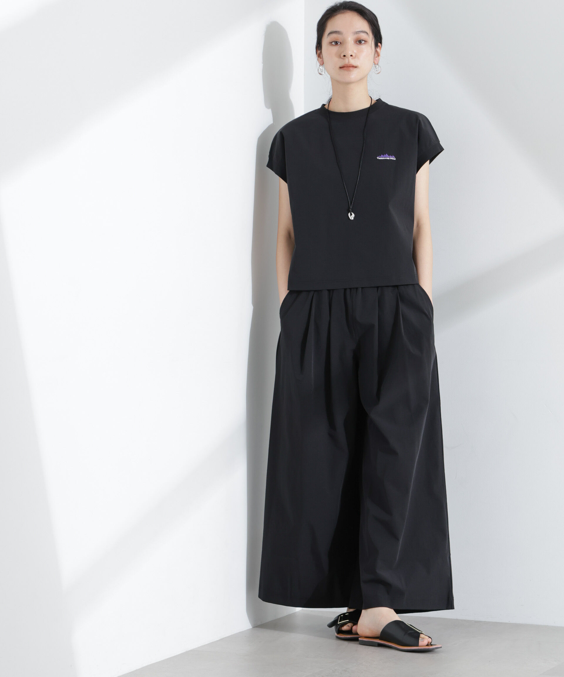 nano･universe「THOUSAND MILE/フレンチスリーブシャツ　ワイドパンツセット」|スーツ|