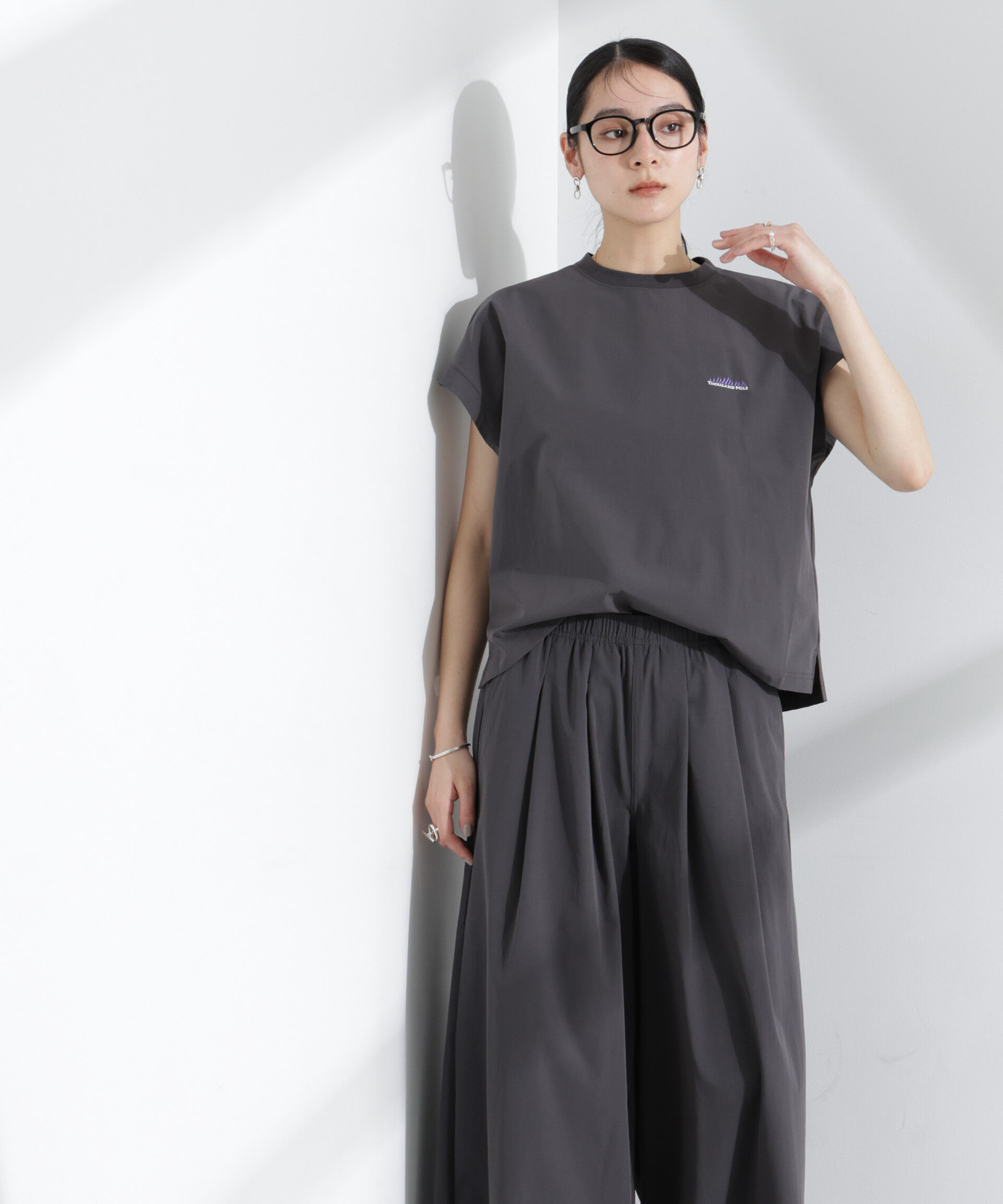 nano･universe「THOUSAND MILE/フレンチスリーブシャツ　ワイドパンツセット」|スーツ|