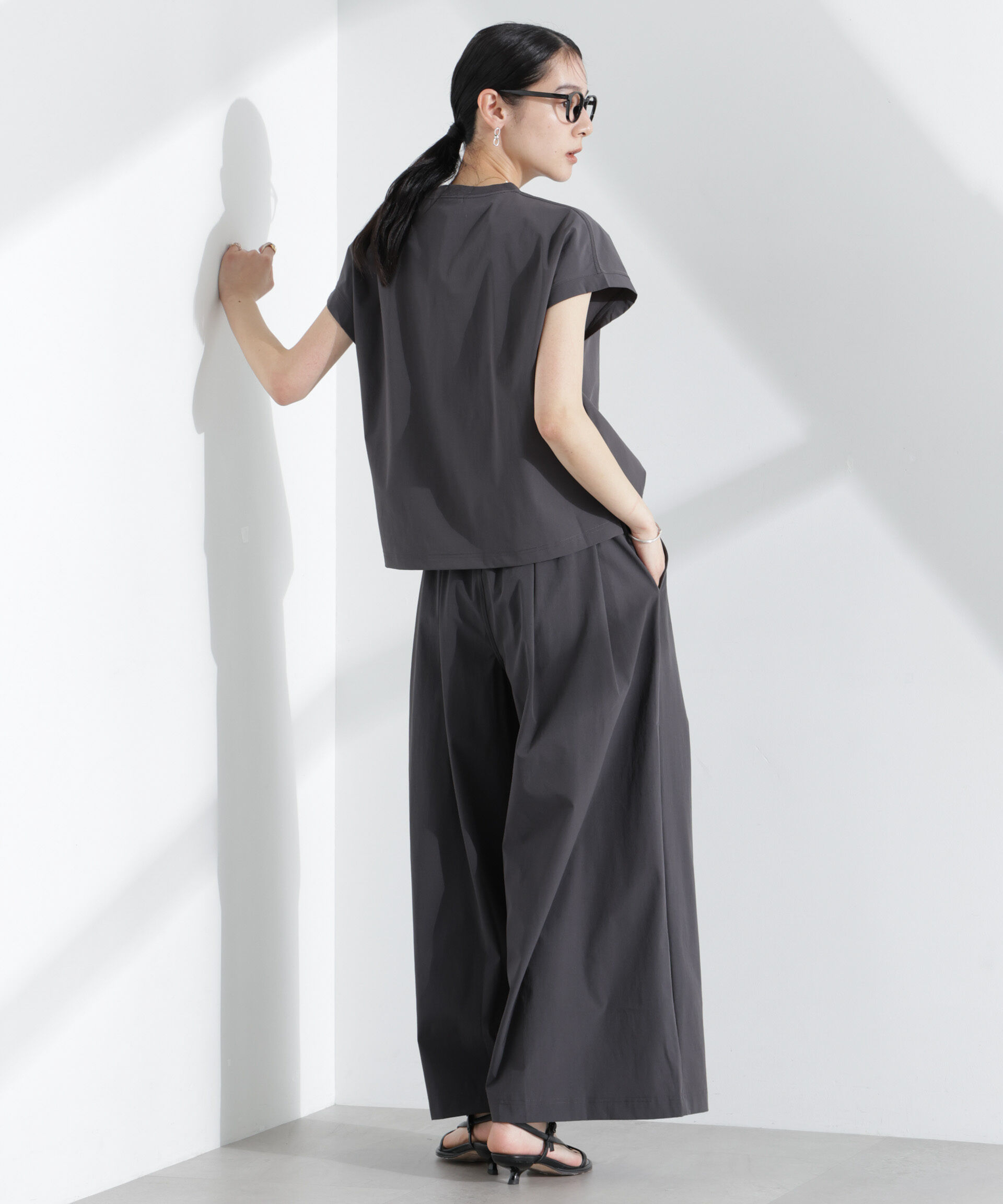 nano･universe「THOUSAND MILE/フレンチスリーブシャツ　ワイドパンツセット」|スーツ|