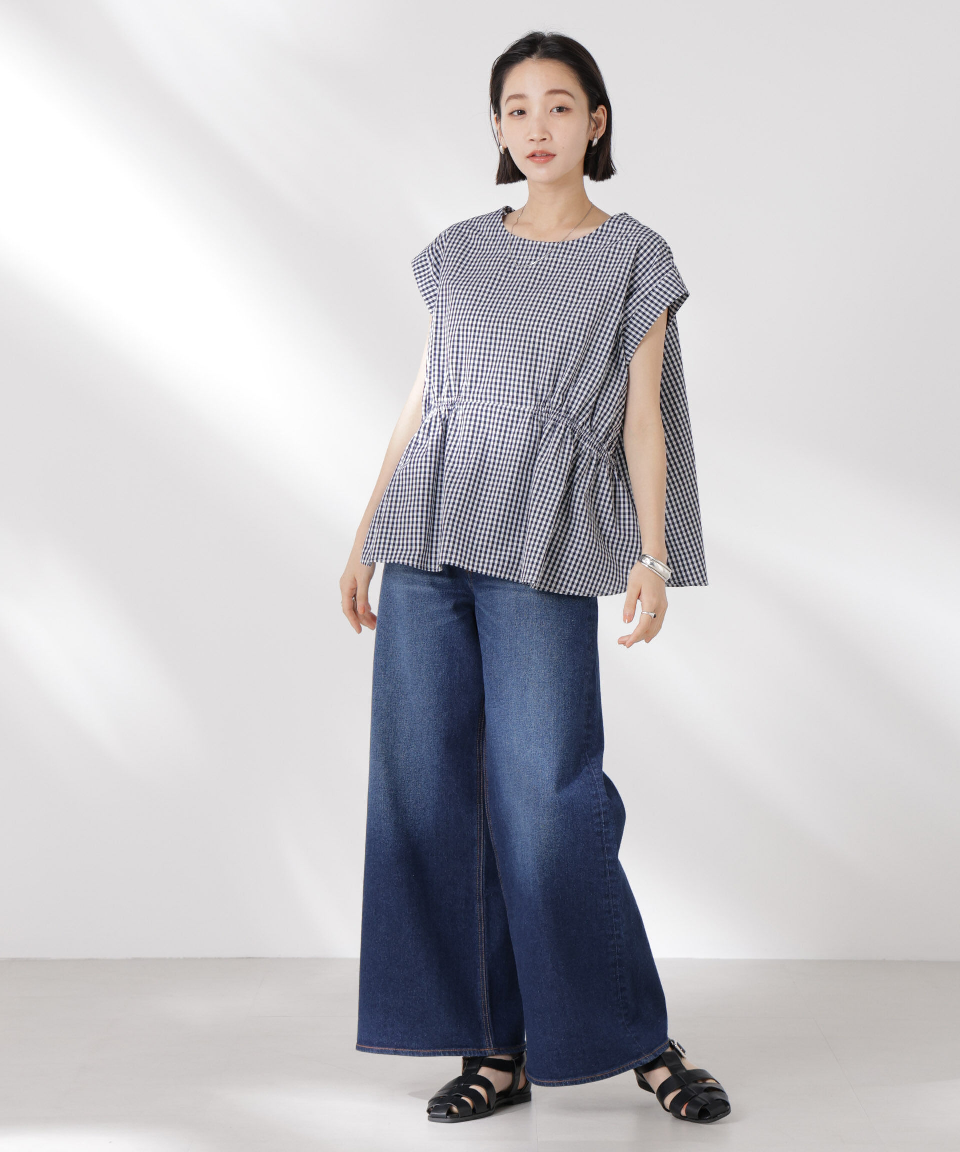 nano･universe「前後2wayギャザーデザインブラウス」|シャツ・ブラウス|