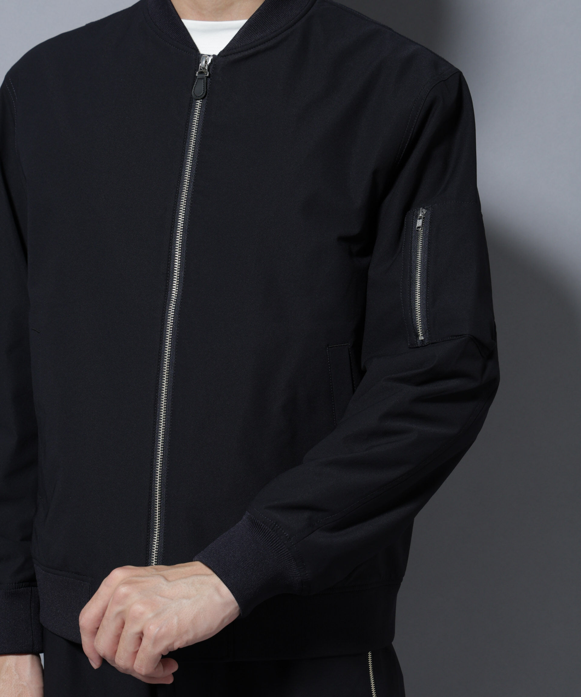 nano･universe「「N BASIC」TEXBRID(R)ツイルMA-1/撥水(セットアップ可)」|ブルゾン・スタジャン|