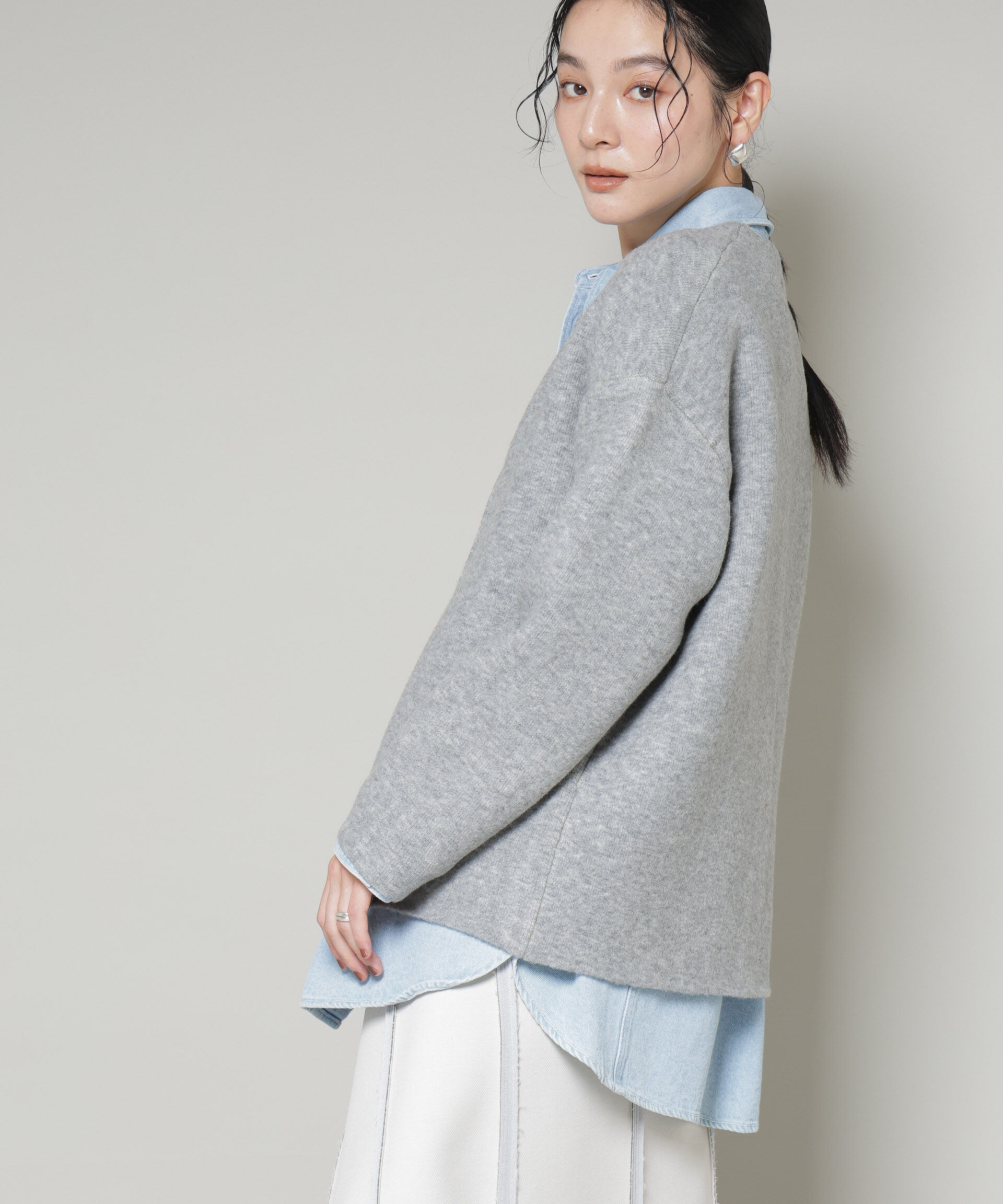 nano･universe「ダブルフェイスニットカーディガン」|ニット・セーター|