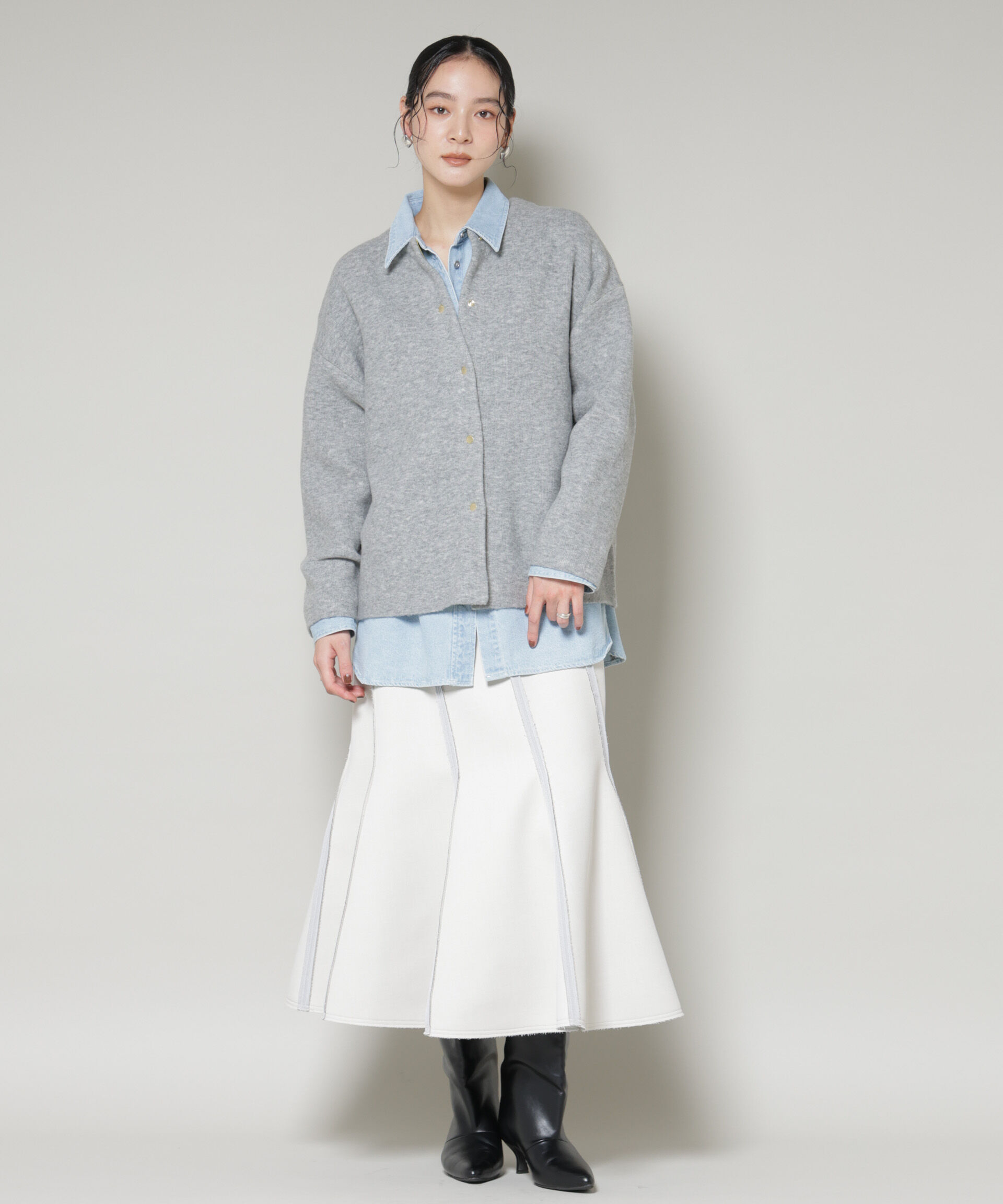 nano･universe「ダブルフェイスニットカーディガン」|ニット・セーター|