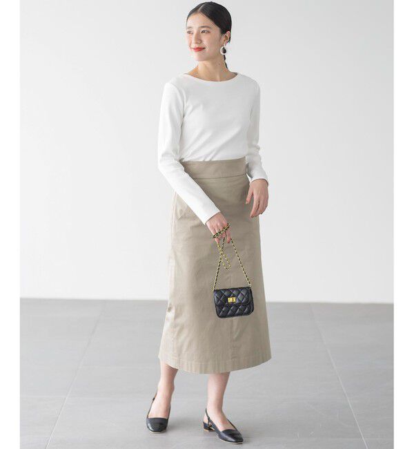 組曲「【ストレッチ・長袖】コットンフライス バスクTシャツ」|Tシャツ・カットソー|