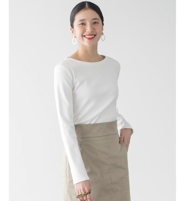 組曲「【ストレッチ・長袖】コットンフライス バスクTシャツ」|Tシャツ・カットソー|