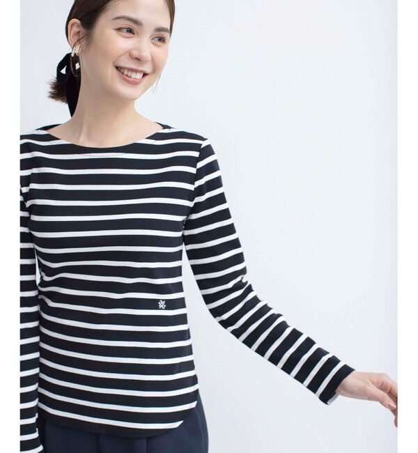 組曲「【ストレッチ・長袖】コットンフライス バスクTシャツ」|Tシャツ・カットソー|