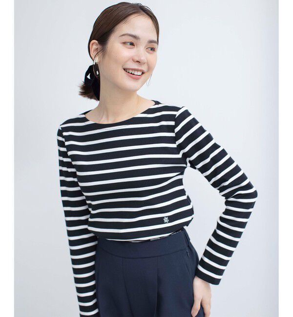 組曲「【ストレッチ・長袖】コットンフライス バスクTシャツ」|Tシャツ・カットソー|