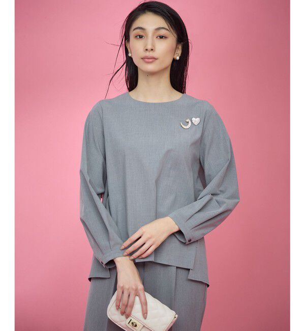 組曲「【KUMIKYOKU NAVY】ウーステッドライククロス フリルブラウス」|シャツ・ブラウス|