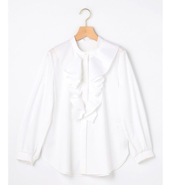 組曲「【KUMIKYOKU NAVY】コットンタッチシャーティングラッフルフレア ブラウス」|シャツ・ブラウス|