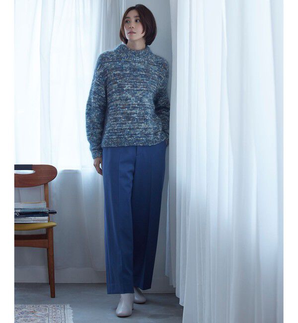 自由区「【裏起毛/撥水加工】TRギャバ ワイドクロップドパンツ」|その他|ダルブルー系