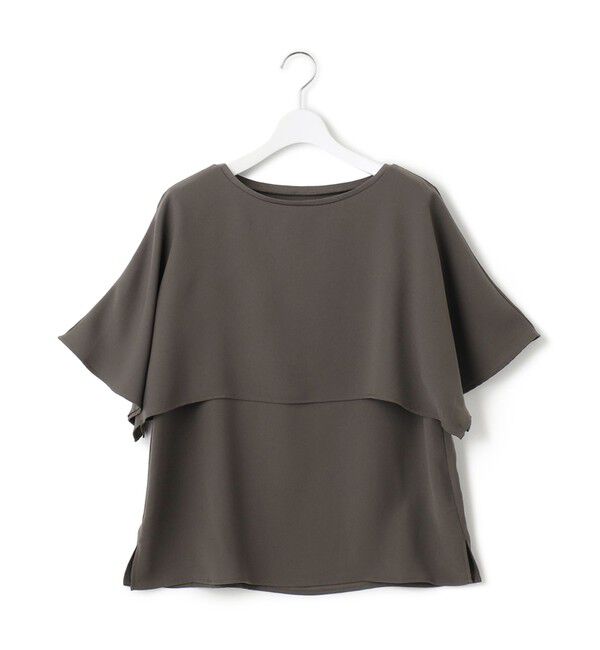 23区「【洗える/好評につき新色追加】ストレッチジョーゼットリブコンビ レイヤー カットソー」|Tシャツ・カットソー|