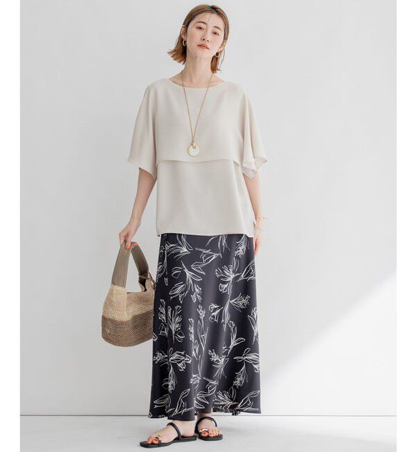 23区「【洗える/好評につき新色追加】ストレッチジョーゼットリブコンビ レイヤー カットソー」|Tシャツ・カットソー|