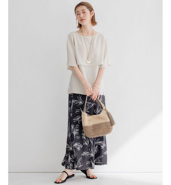 23区「【洗える/好評につき新色追加】ストレッチジョーゼットリブコンビ レイヤー カットソー」|Tシャツ・カットソー|