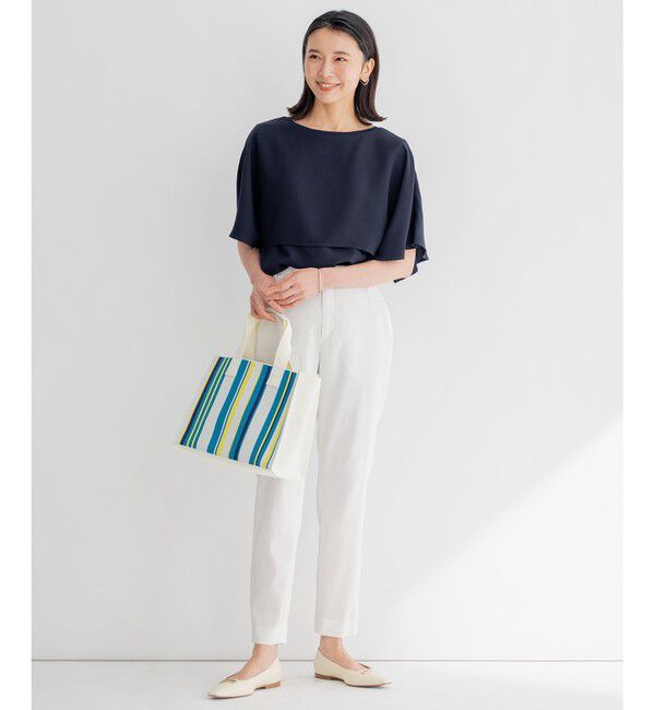 23区「【洗える/好評につき新色追加】ストレッチジョーゼットリブコンビ レイヤー カットソー」|Tシャツ・カットソー|