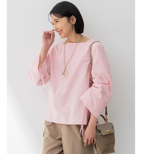 23区「【Oggi4月号掲載/洗える】CANCLINI デザインスリーブ ブラウス」|シャツ・ブラウス|[WEB限定]ﾋﾟﾝ