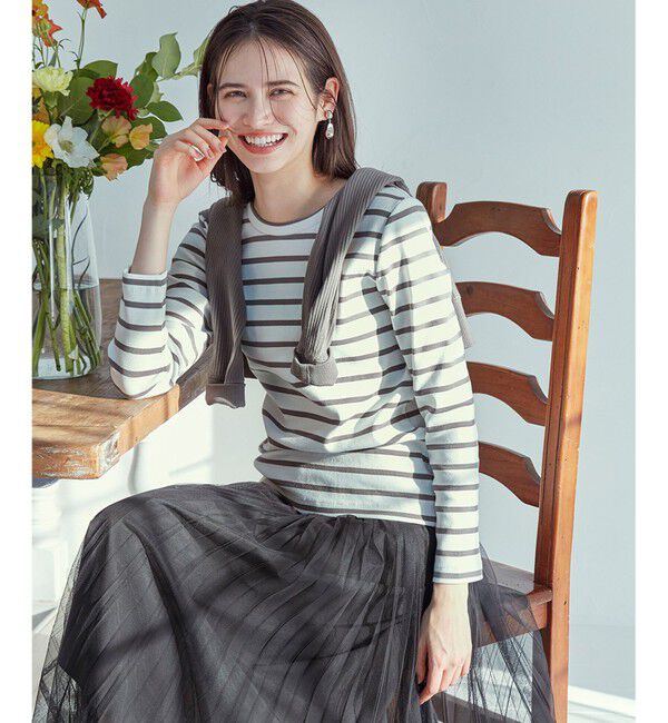 23区「【SLOW/一部店舗限定】ミドルフライスジャージー 長袖カットソー」|Tシャツ・カットソー|ｵﾌﾎﾜｲﾄx