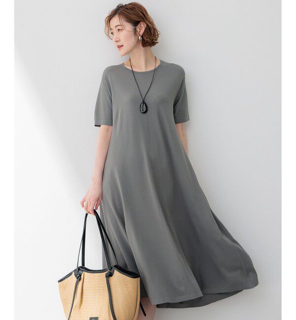 23区「【洗える】レーヨンポリエステルストレッチ フレア ワンピース」|ワンピース|カーキ系