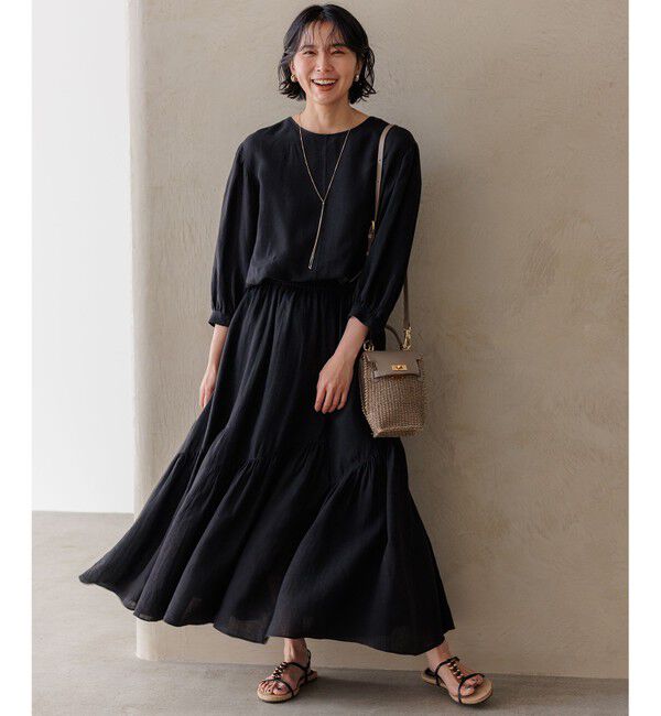 23区「【洗える】LIBECO ベルト付き ブラウス」|シャツ・ブラウス|