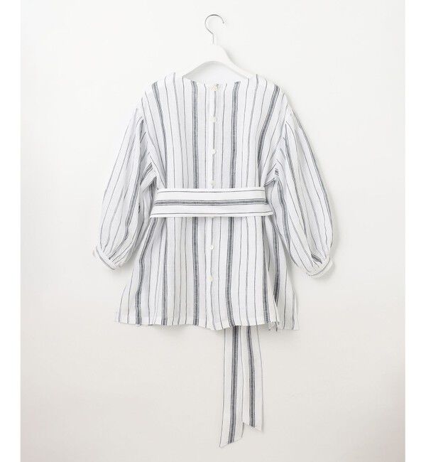 23区「【洗える】LIBECO ベルト付き ブラウス」|シャツ・ブラウス|