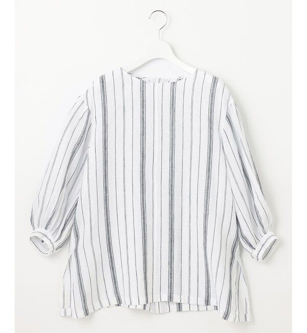 23区「【洗える】LIBECO ベルト付き ブラウス」|シャツ・ブラウス|