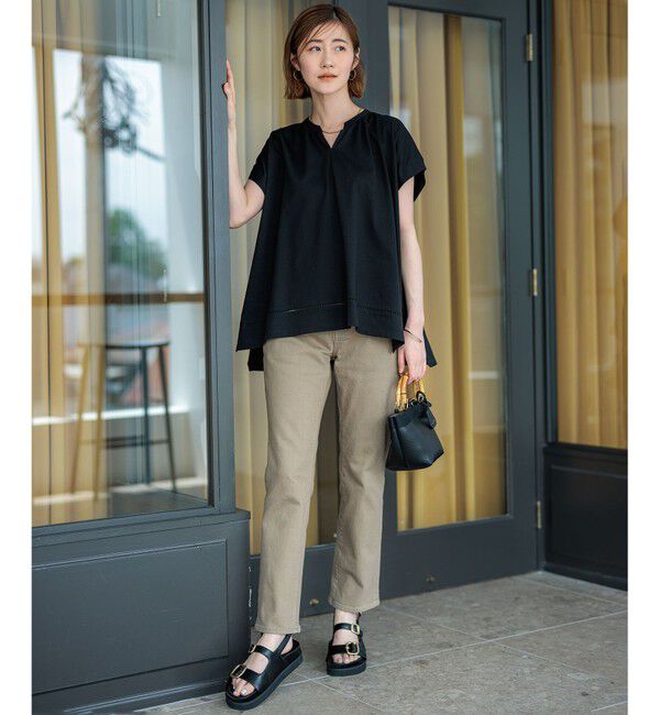 23区「【洗える】ラダーレースジャージー カットソー」|Tシャツ・カットソー|