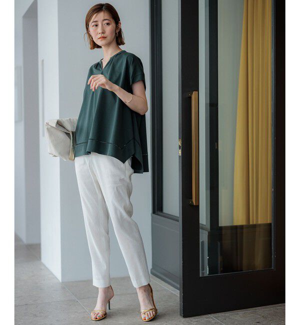 23区「【洗える】ラダーレースジャージー カットソー」|Tシャツ・カットソー|