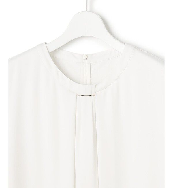 23区「【洗える】シルキーデシン バーアクセント ブラウス」|Tシャツ・カットソー|