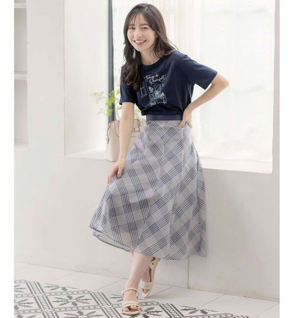 any SiS「【洗える】ツートーンシアーチェック スカート」|スカート|