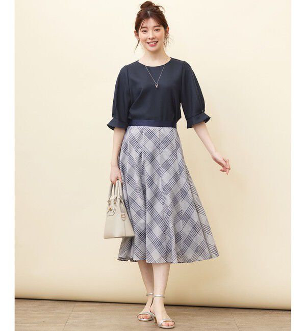 any SiS「【洗える】ツートーンシアーチェック スカート」|スカート|