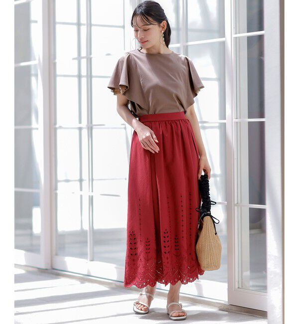 ANY SIS「【洗える】カットワークエンブロイダリー スカート」|スカート|