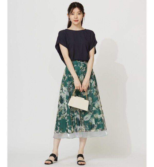 ANY SIS「【接触冷感・UVカット・洗える】ハイストレッチスムースフレンチスリーブ カットソー」|Tシャツ・カットソー|