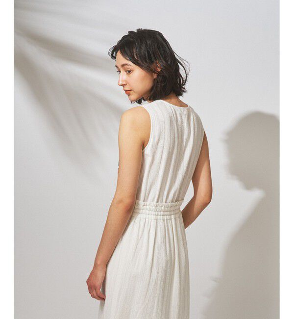  「ドビー刺繍ロングワンピース」|ワンピース|